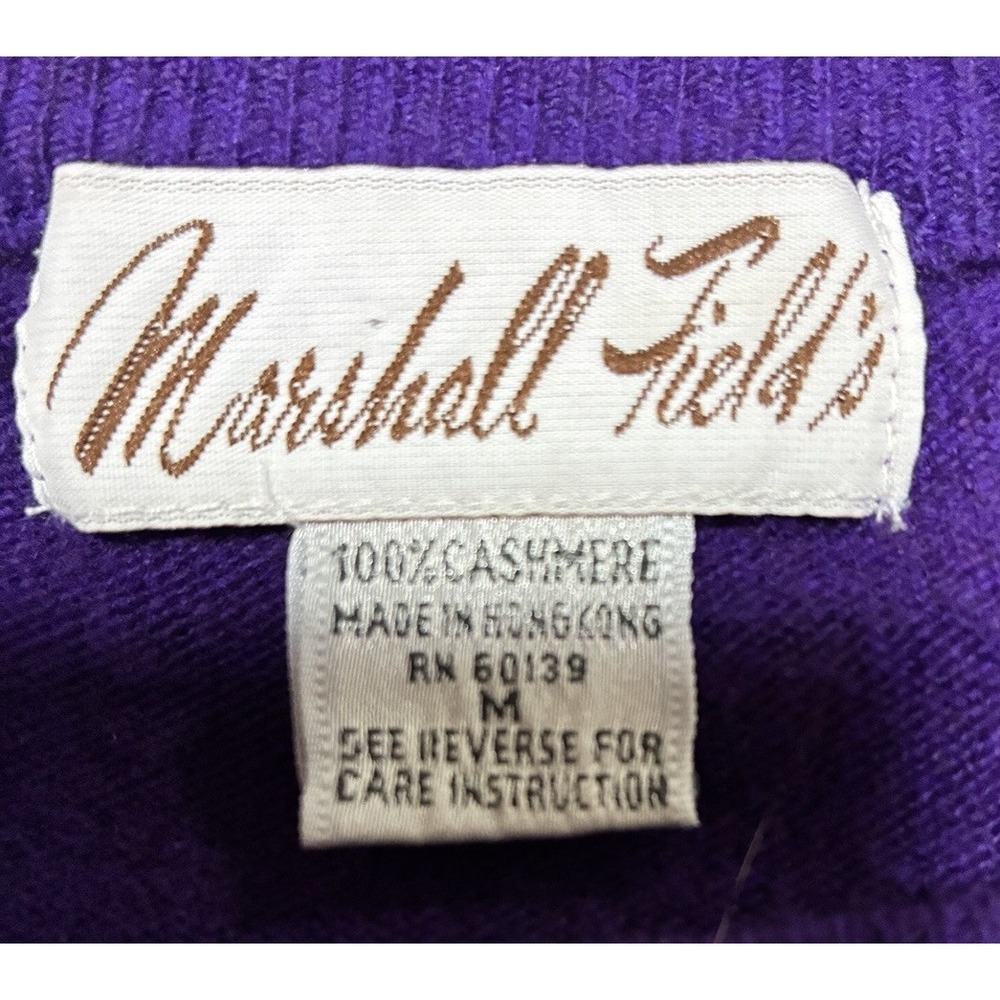 Vintage Marshall Field's 100% Cashmere Sweater Purple Crew Neck Women's M - Picture 3 of 4